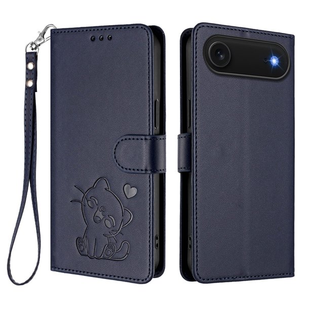 Carcasa Billetera de Cuero Sintético para iPhone Air, Azul