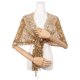 thumbnail image 3 of INSPIRE CHIC Mujeres Chales y Envoltorios de Lentejuelas para Vestidos de Noche Bufanda Elegante con Flecos para Fiesta de Boda Oro 66.9"x19.7", 3 of 6