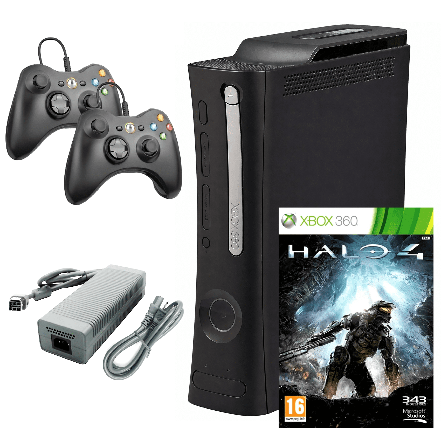 Microsoft - Consola Xbox 360 Elite Con Dos Controles Retrofam Y Halo 4 Reacondicionado