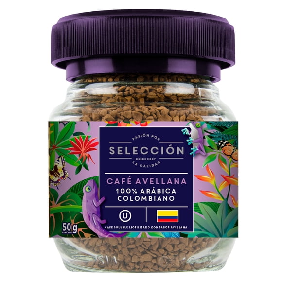 Café Liofilizado Avellana Frasco, 50 gr