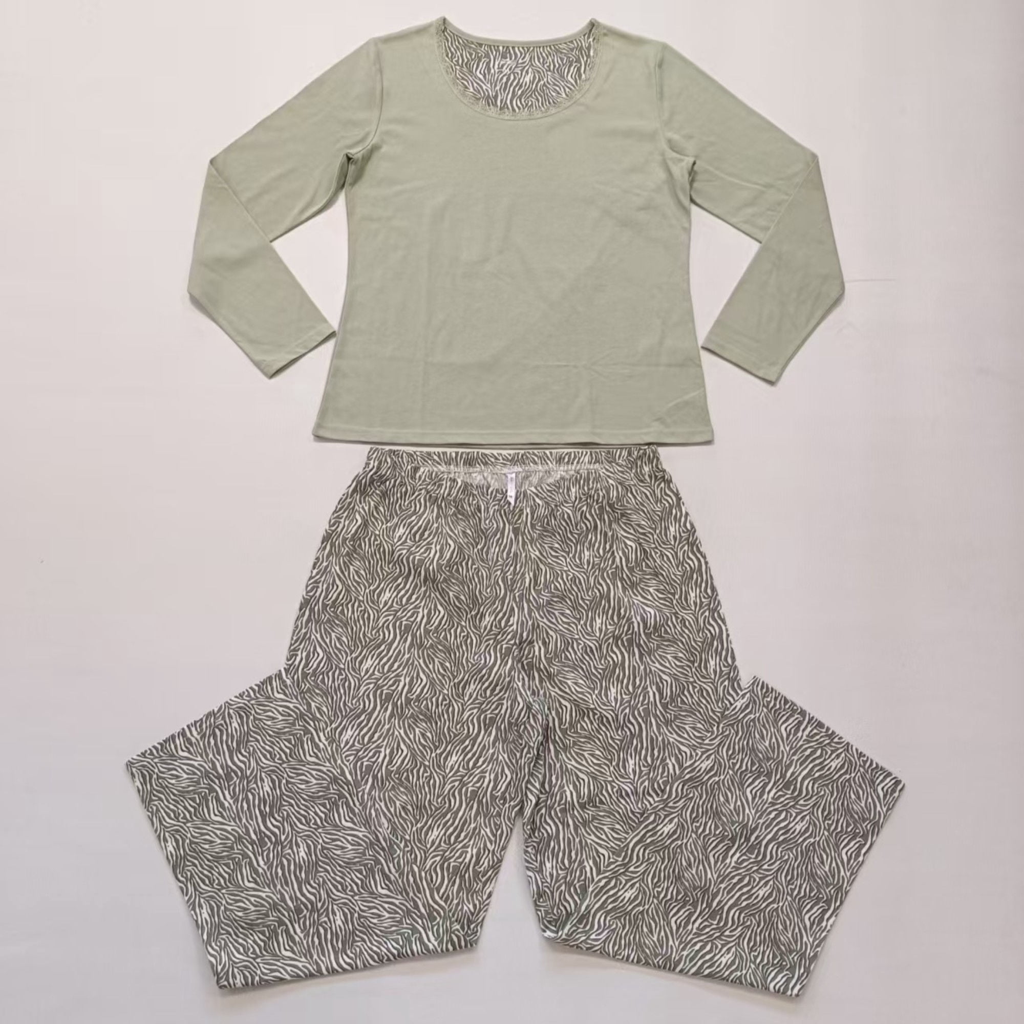 Boulevard - Pijama Mujer Largo Ml Sra Verde Talla M