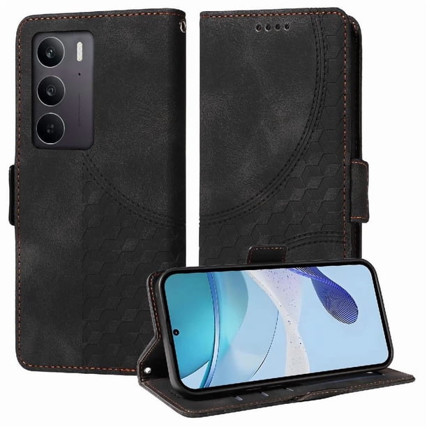 Carcasa FOXDOCK Realme C71 4G de cuero PU, diseño acolchado clásico, protección contra caídas y rayones
