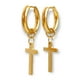 thumbnail image 1 of Argollas Huggies Doble Uso Punk Cruz Chapadas En Oro 18kl, 1 of 3