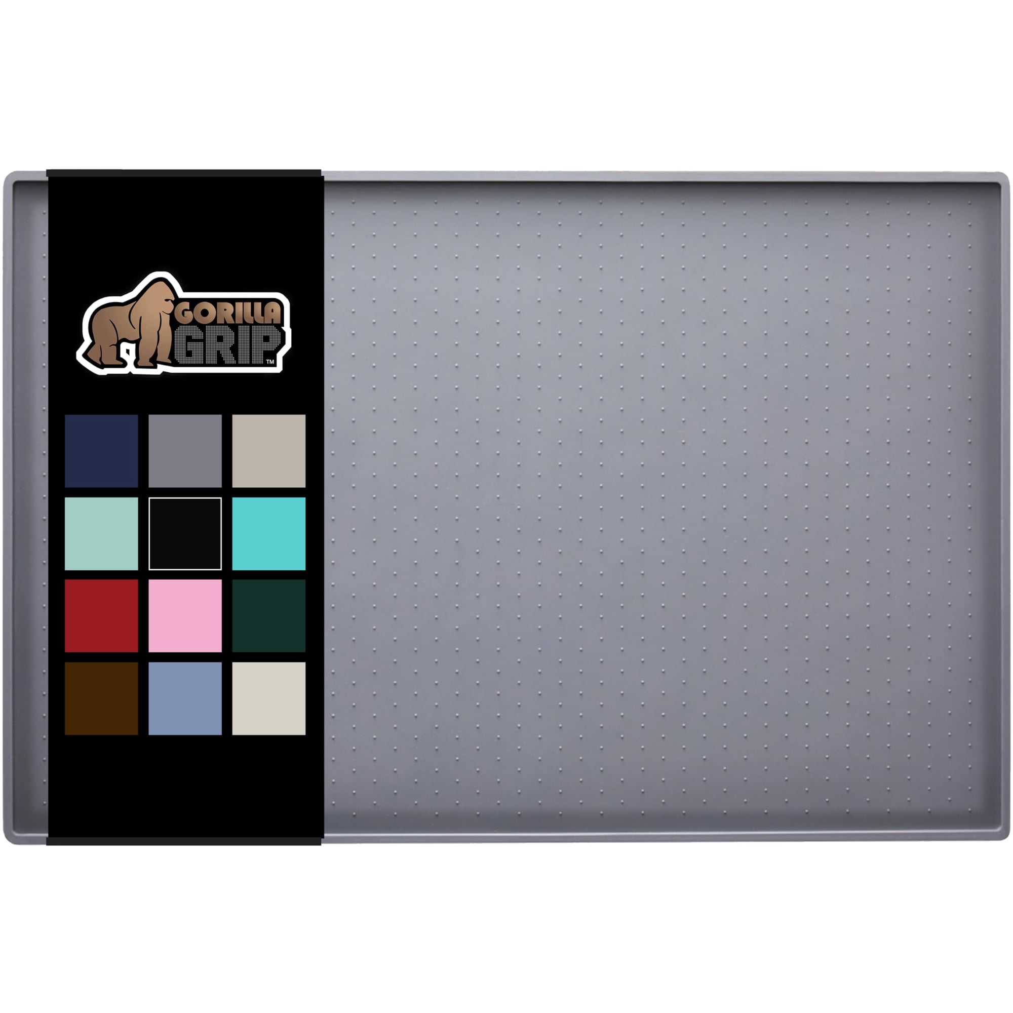 Alfombrilla De Alimentación Para Mascotas Gorilla Grip, 100% Impermeable, Silicona, Color Gris