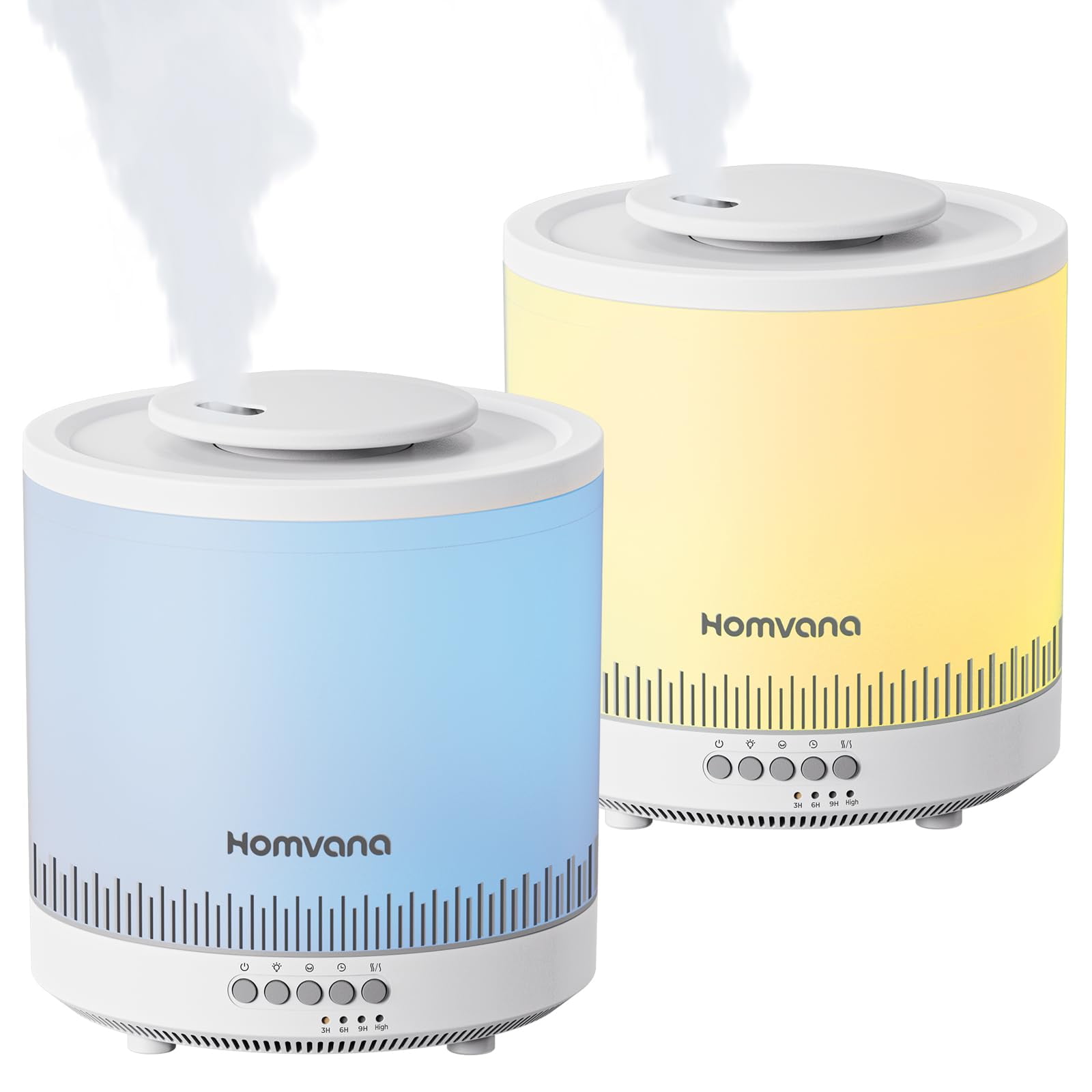 Humidificador Homvana Small Cool Mist De 1,8 L Con Relleno Superior, Paquete De 2