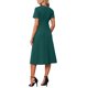 thumbnail image 3 of INSPIRE CHIC Vestido de maternidad para el Día de la Madre de mujer, línea A, cuello redondo, manga corta, elástico, verano, oficina, trabajo, midi, embarazo, L verde oscuro, 3 of 6