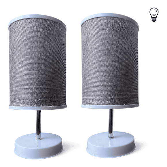 Lámpara Velador Mesa Decoración Dormitorio Escritorio Living Minimalista Interior Pack de 2 E27