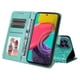 thumbnail image 3 of Funda tipo cartera FOXDOCK para Samsung Galaxy M53 5G , diseño girasol en relieve, cuero PU, cierre magnético, soporte y tarjetero, 3 of 5