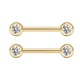 thumbnail image 1 of Xiao Hua Anillo Recto de Lengueta de Barra de Acero Inoxidable Dorado -10 Piezas, Longitud de Varilla de 16mm Diámetro de 1.6mm Bola Giratoria de 5mm, Accesorios Hipoalergénicos para Perforación, 1 of 2