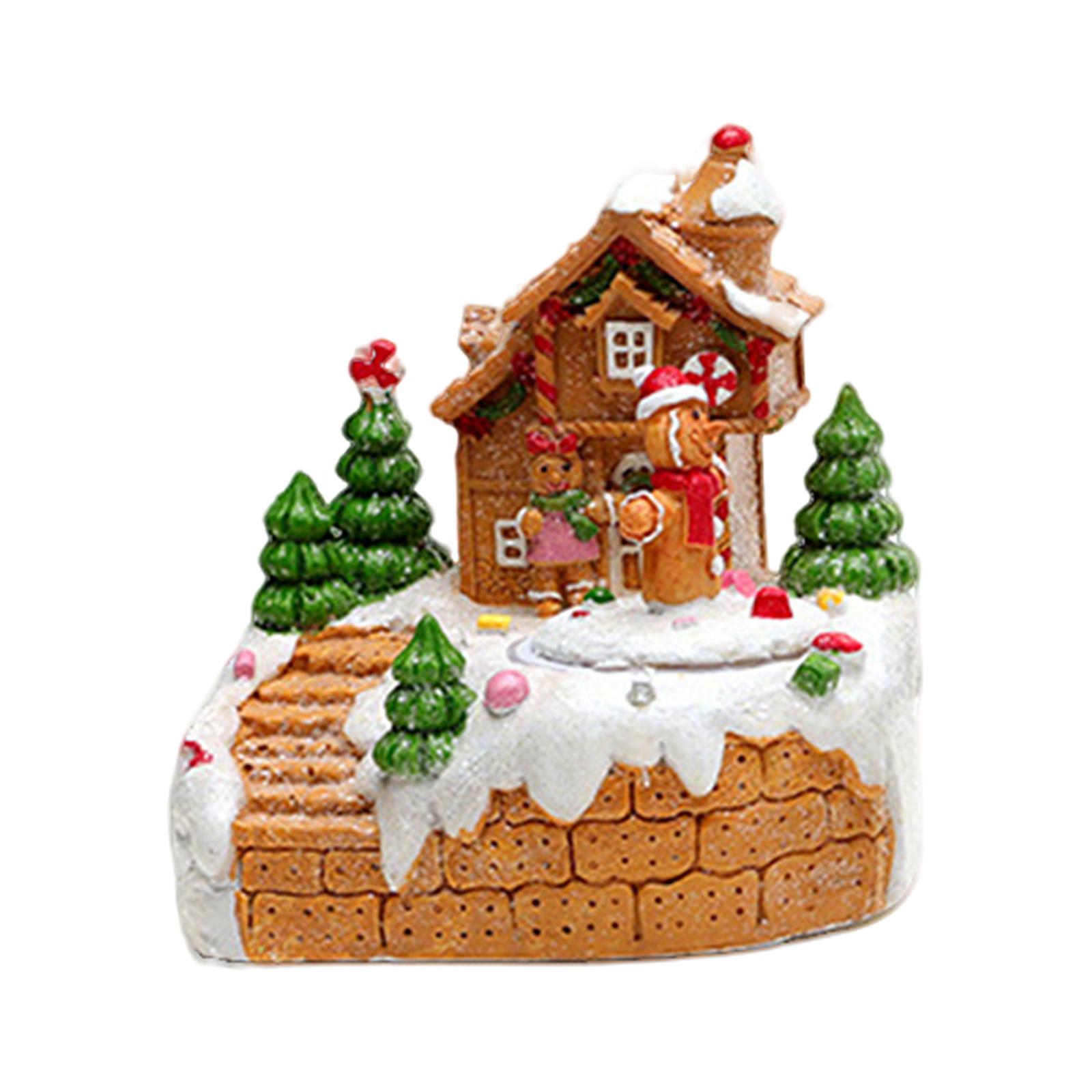 Magideal - Centro De Mesa Con Movimiento Musical De Casa Navideña Con Luces Y Música, Escena De Nieve, Regalos De Fiesta Para Esposa, Cumpleaños De Año Nuevo 1 Hombre De Jengibre