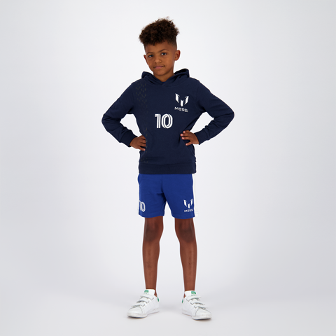 Poleron Cerrado Con Gorro Niño 10 Azul Messi