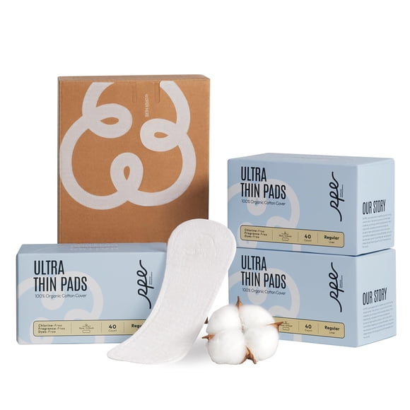 Panty Liners RPE Life, 100% algodón orgánico, regular, 120 unidades