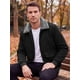 thumbnail image 5 of INSPIRE CHIC Abrigo de Invierno para Hombre con Cremallera, Bolsillos Laterales, Forro de Felpa Engrosado, Chaqueta de Pana, Talla S, Negro, 5 of 6