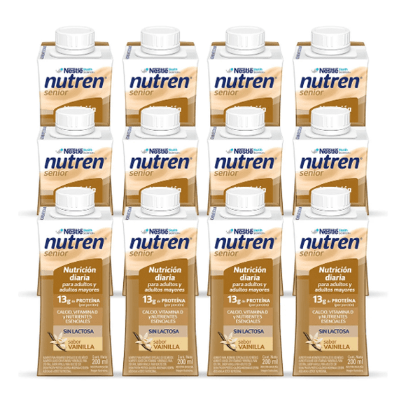 Pack 12 Nutren Senior Vainilla 200ml Sin Lactosa