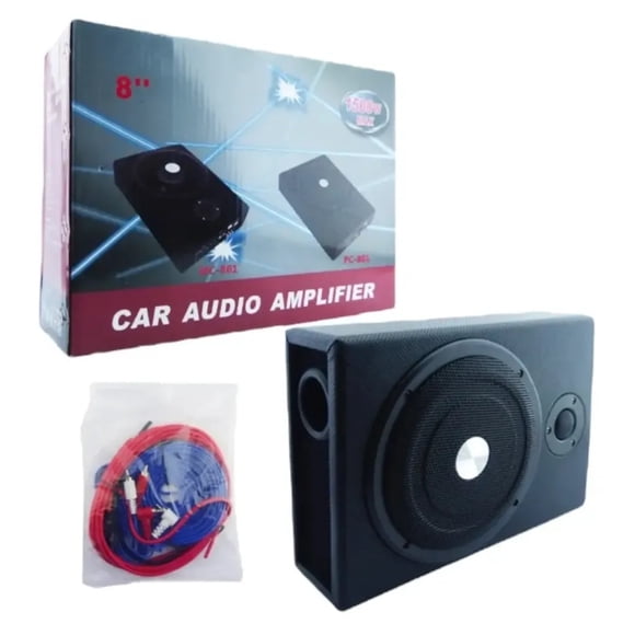 Subwoofer Amplificador Para Auto de 1500 Watt 8 pulgadas.