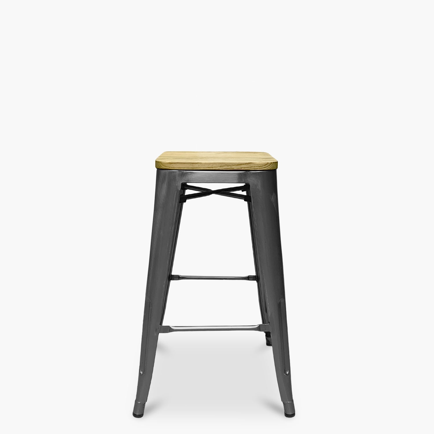 Form Design - Taburete Medio 66 Tolix Asiento Madera Metal