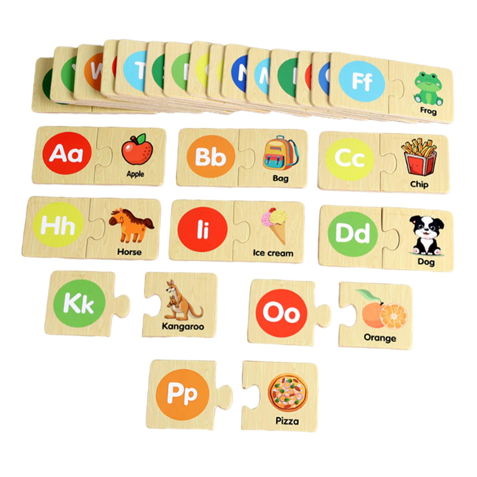 Bothyi - Rompecabezas De Madera Con Letras Del Alfabeto, Juego De Emparejamiento Preescolar Para Niños, Niñas Y Niños.