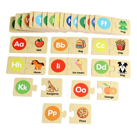 Bothyi - Rompecabezas De Madera Con Letras Del Alfabeto, Juego De Emparejamiento Preescolar Para Niños, Niñas Y Niños.