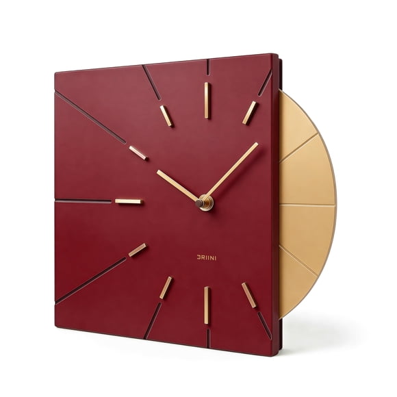 Reloj de Pared Driini Rojo y Dorado 36 cm Alimentado por Batería