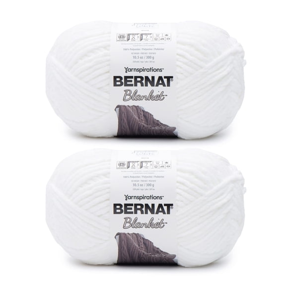 Manta blanca Yarn Bernat, 300 g, 6 unidades, supervoluminosa, paquete de 2
