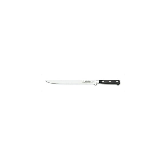 Cuchillo Jamonero 3 Claveles Forge Hoja 25cm 1566 Acero Inox Color Negro