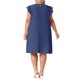 thumbnail image 3 of Agnes Orinda Vestidos de Verano para Mujer Tallas Grandes de Escuela y Universidad, Manga Volante, Cuello Redondo, Casual de Playa, Midi, 3X Azul Marino, 3 of 5