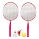 thumbnail image 2 of Raquetas De Bádminton Para Niños Para Interior Al Aire Libre Playa Patio Trasero Rosa, 2 of 5