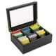 thumbnail image 1 of Organizador de té Break Tradition, caja de té de madera, color negro, 1 of 3