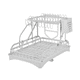 thumbnail image 3 of Escurridor Secador De Platos Y Vasos 2 Niveles Vajillas Blanco, 3 of 4