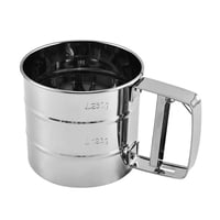 Xusx111 - 2.5 Taza Tamizador De Harina, Tamiz De Hornear Pequeño Semiautomático, Acero Inoxidable, Tamiz De Malla Fina Polvificador De Harina