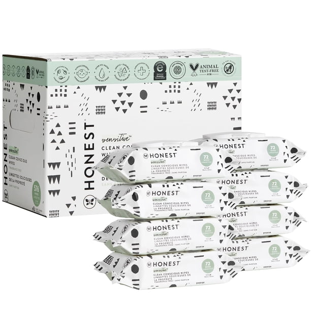 Toallitas húmedas para bebés The Honest Company Clean Conscious, sin perfume, 576 unidades