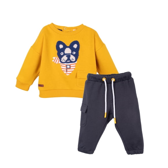 Buzo Bebé Niño Estampado Perrito Mostaza