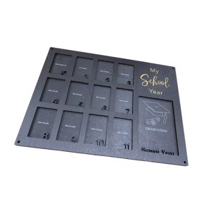 Magideal - Años Escolares Marco De La Imagen Foto De Pared Collage Múltiple Apertura 13 Fotos Marco De Foturación De Acomación Del Cologo De Madera Para Estudio Negro