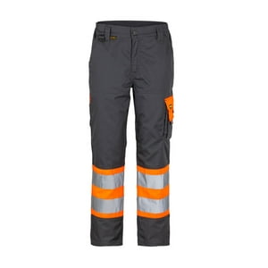 T-World - Pantalón Hi-Vis Bi-Color Clase 1 Hombre Gris Oscuro/Naranjo
