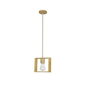 Hb Led - Lámpara Colgante De Madera Decorativa Cuadrada E-27