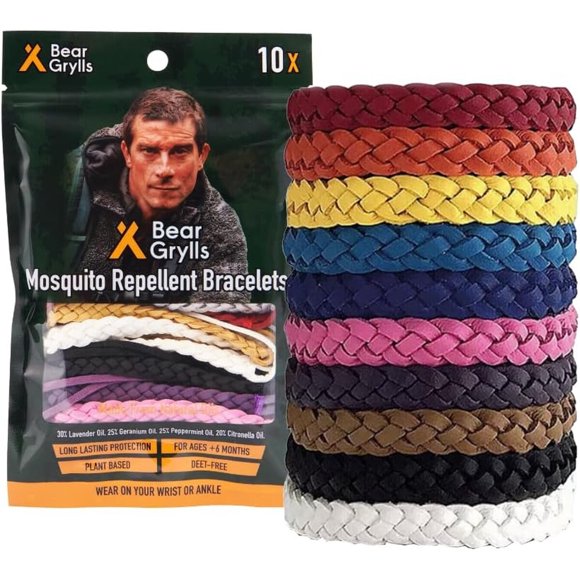 Bear Grylls Mosquito Repellent Bracelets DEET-Free, 10 unidades