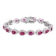 thumbnail image 4 of Pulseras de Rubí Creado Corte Pera Chapadas en Oro de 18K para Mujer Pulsera de Tenis de Plata Esterlina S925 para Esposa 6-9 Pulgadas, 4 of 7