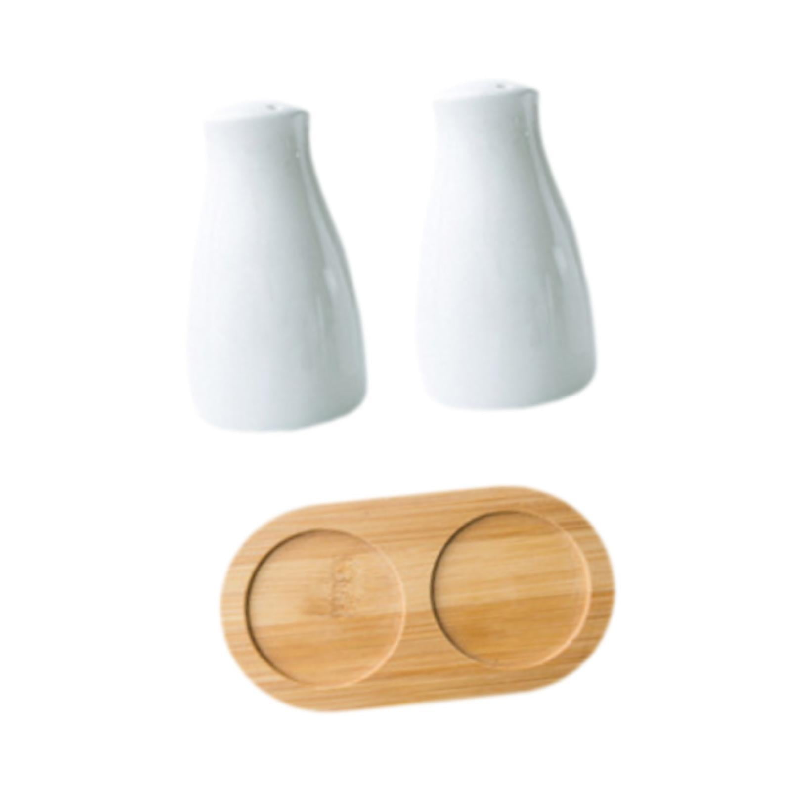 Magideal - Salero Y Pimentero, Agitadores De Especias Con Bandeja, Utensilios De Cocina, Agitadores De Cerámica, Dispensador De Especias Para El Hogar, Mesa De C B