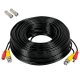 thumbnail image 1 of Cable BNC para cámara de seguridad CCTV SatelliteSale, siamés, prefabricado, 2 en 1, cable universal de PVC negro de 15,24 m., 1 of 2