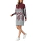 thumbnail image 4 of INSPIRE CHIC Vestido de Punto para Mujer Cuello Alto Manga Larga Patrón Acanalado Vestido Casual hasta la Rodilla L Rojo Oscuro, 4 of 6