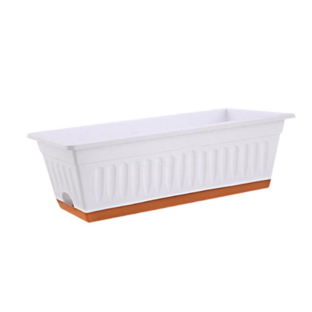 Magideal - Macetero Para Ventana, Macetero De Verduras, Rectangular, 50X19X16Cm, Macetero Para Alféizar De Ventana Con Orificios De Drenaje Para Patio, Porche, M Blanco