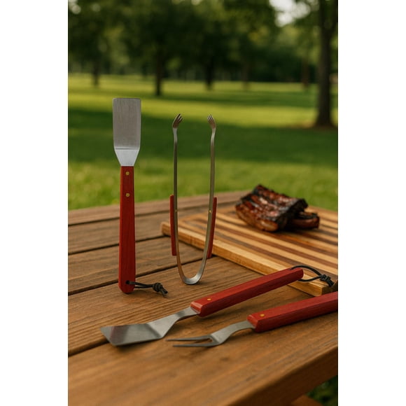Set Parrillero De 4 Utensilios Para Barbarcoa