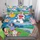 thumbnail image 1 of Funda nórdica de Doraemon con estampado 3D, juego de ropa de cama decorativo de 3 piezas, juego de funda nórdica de anime adorable, funda de cama con funda de almohada, microfibra suave., 1 of 3