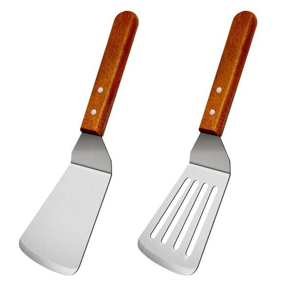 Espátula de Cocina KLAQQED 2 Piezas 8 × 31 cm con Mango de Madera