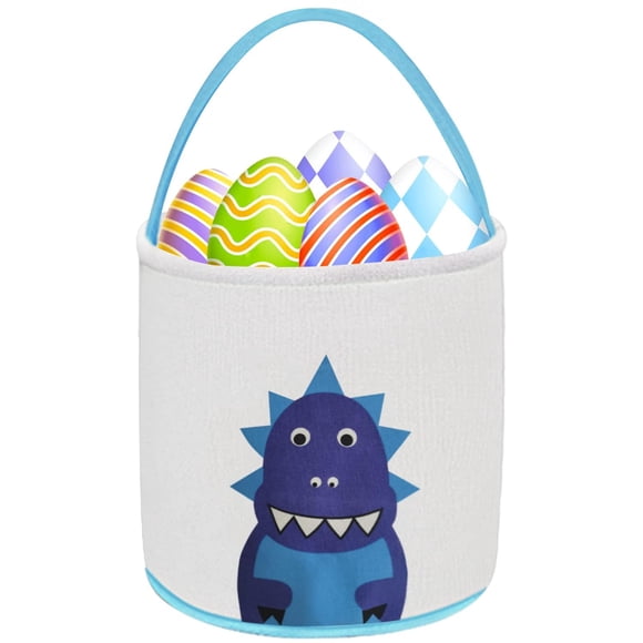 Canasta de Pascua de dinosaurio de lona Leesgel 36x33x25 cm