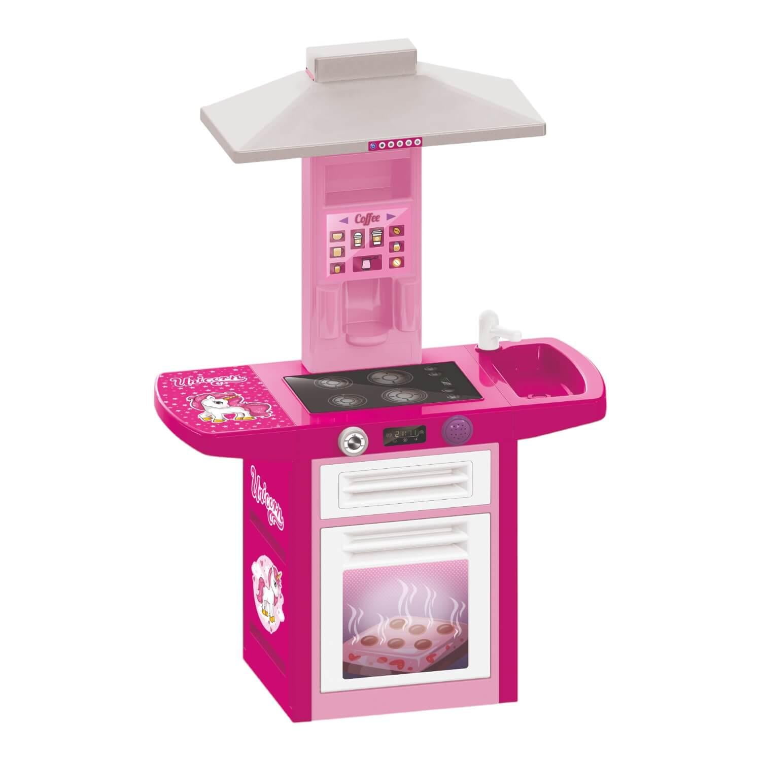 Cocina Plastica Unicornio + Accesorios 71X30X100Cms Dolu Rosa Tamaño Único