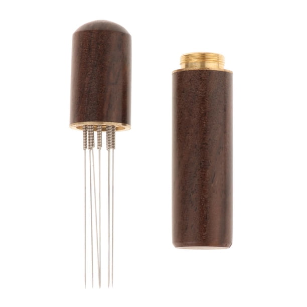 Distribuidor de manipulación de café Accesorios para máquinas de café Herramienta de distribución de espresso liviana portátil Herramienta para agitar Marron oscuro