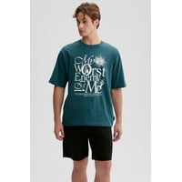 Fashionspark - Polera Hombre Print Central Verde Oscuro