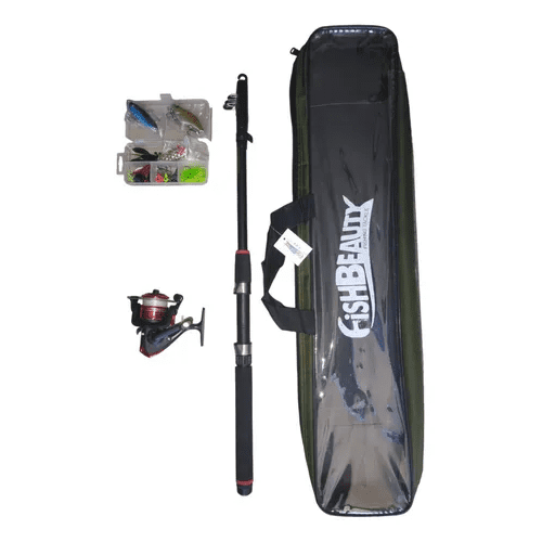 Kit Caña de Pescar Telescópica con Accesorios y Bolso