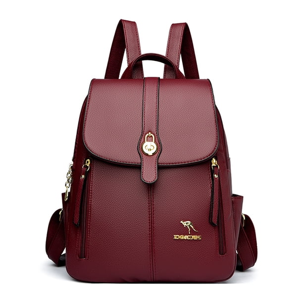 Genuine Brand Women Leather Backpack High Quality Female Back Pack for Girls School Bags Travel Bagpack Ladies Bookbag Rucksack